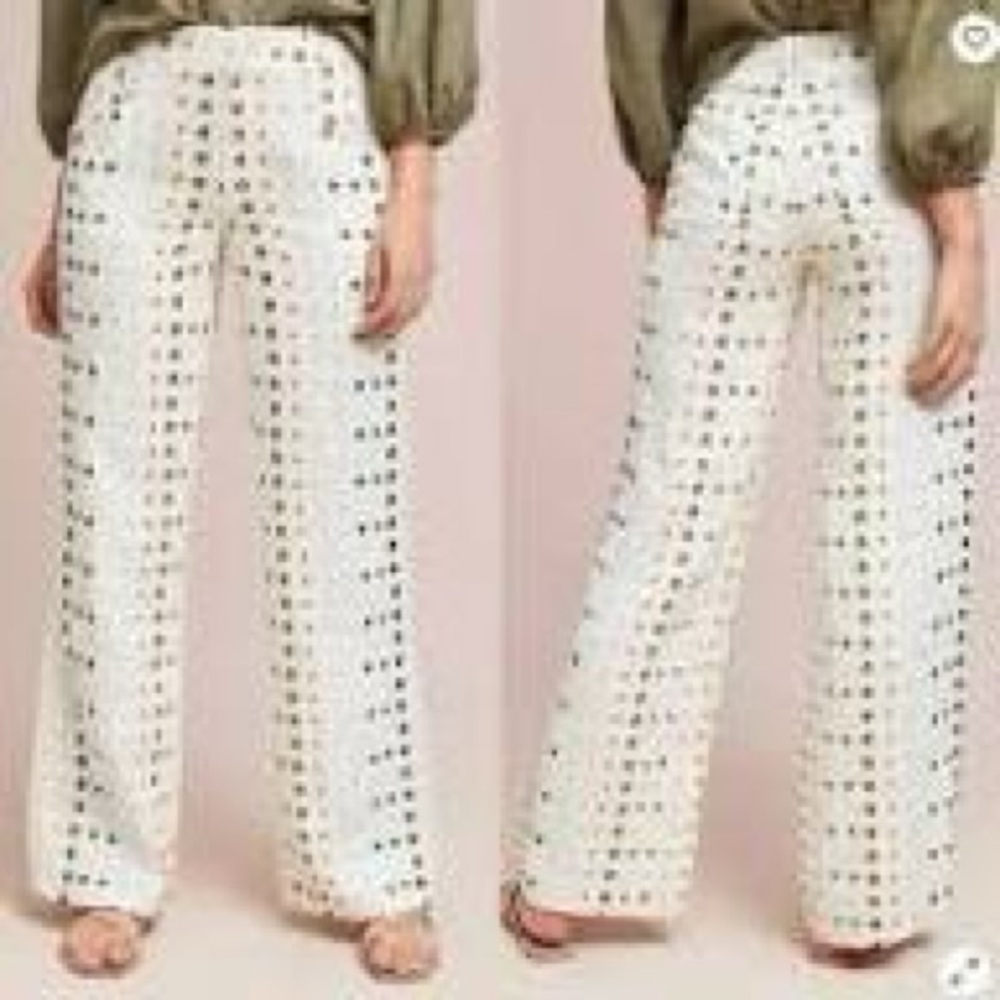Anthropologie x Ett:twa Mutli-Colored Linen Lined Pants